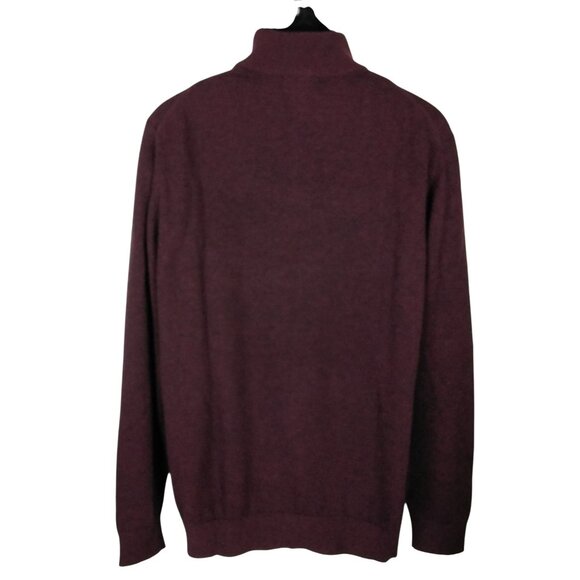 Goodfellow & Co Burgundy Mens 1/4-Zip Sweater Ribbed Cuffs & Hem Size L Casual - Picture 2 of 6